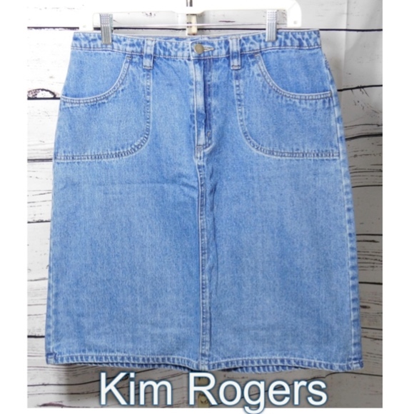 kim rogers denim skirts